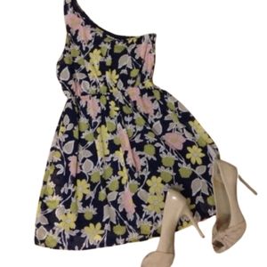 One shoulder floral spring dress